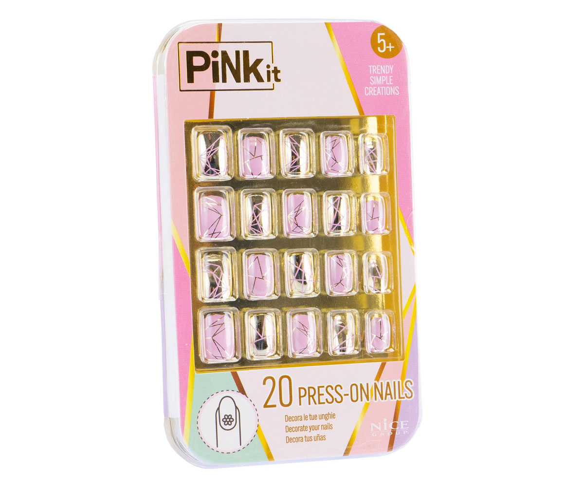 Залепящи се нокти Nice Pink It, 20 нокътни плочки