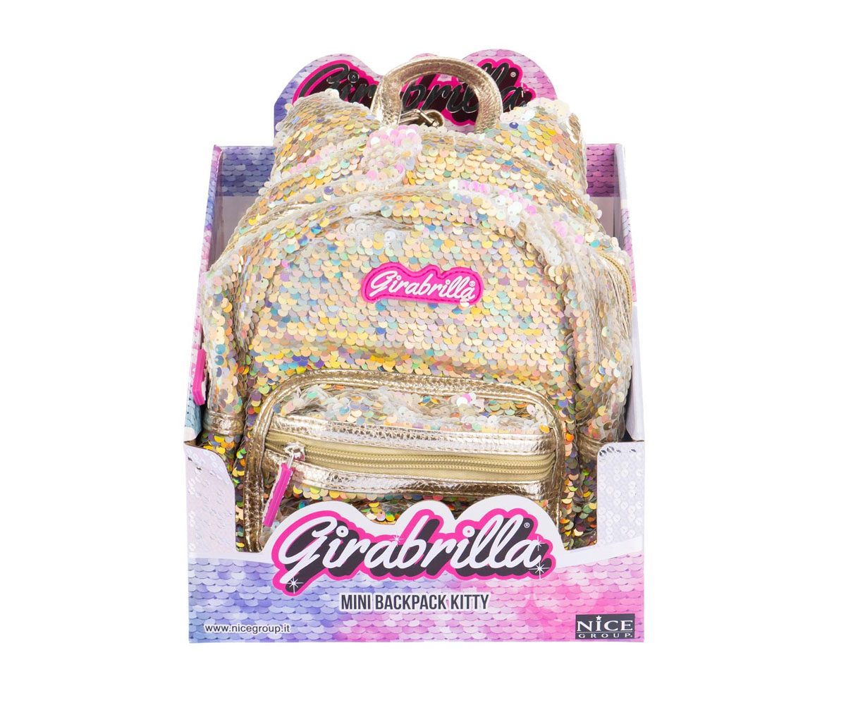 Nice Girabrilla малка раница с котешки уши и пайети