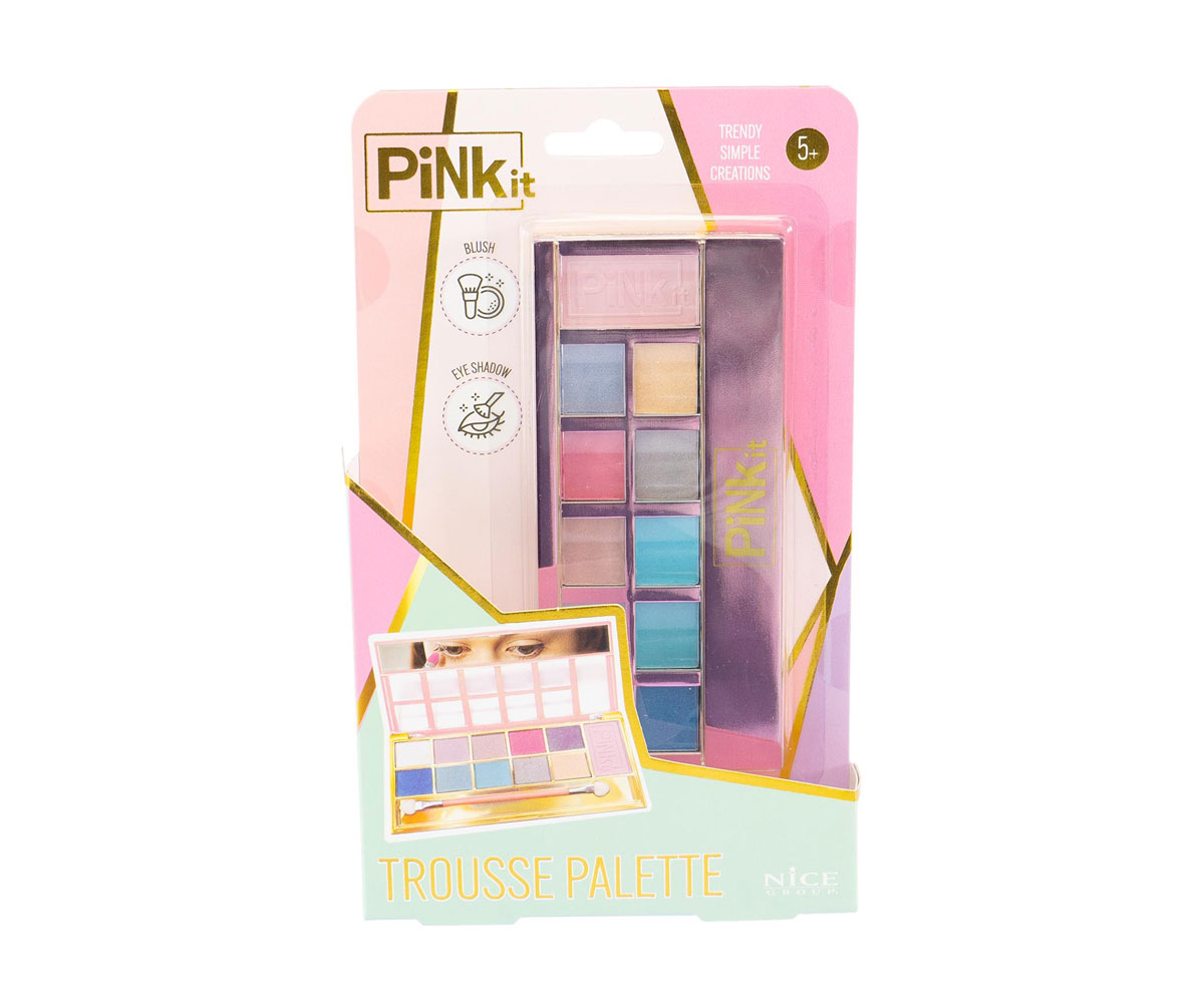Палитра за детски грим Nice Pink It със сенки и руж, 12,5 см