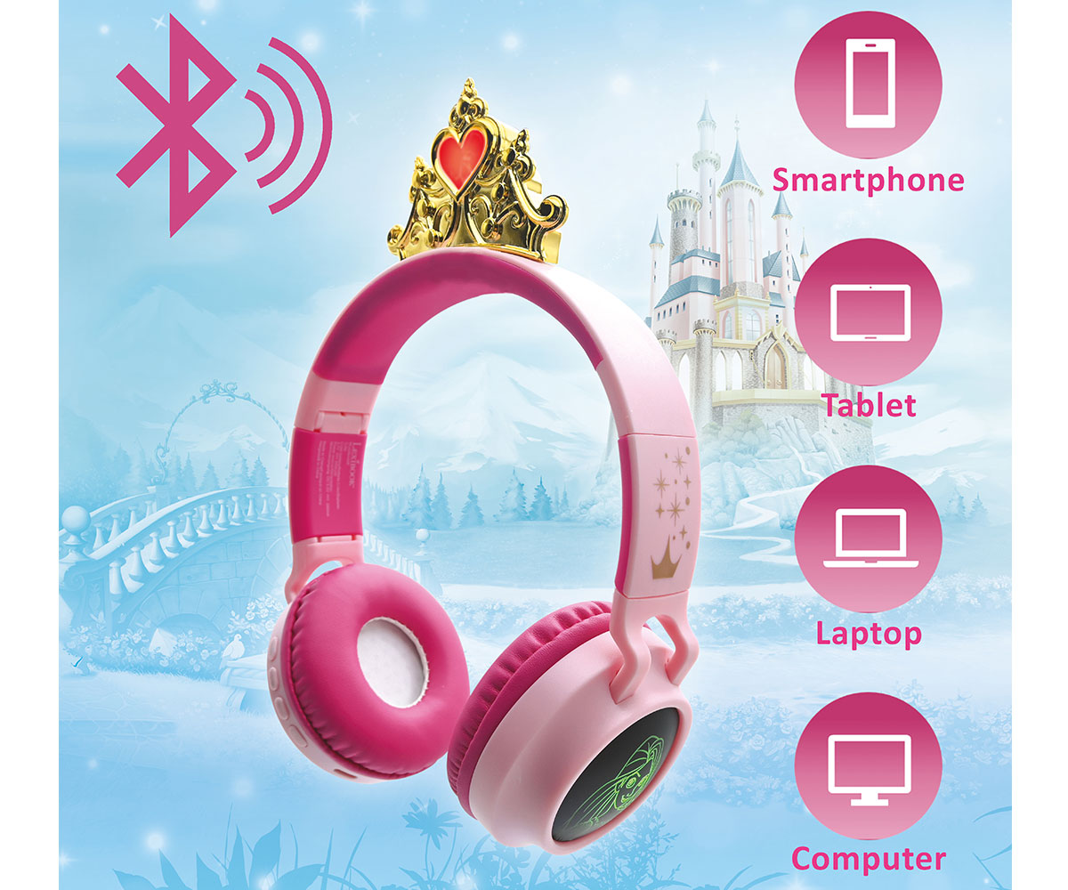 Детски Bluetooth слушалки Lexibook Принцеси със светеща диадема