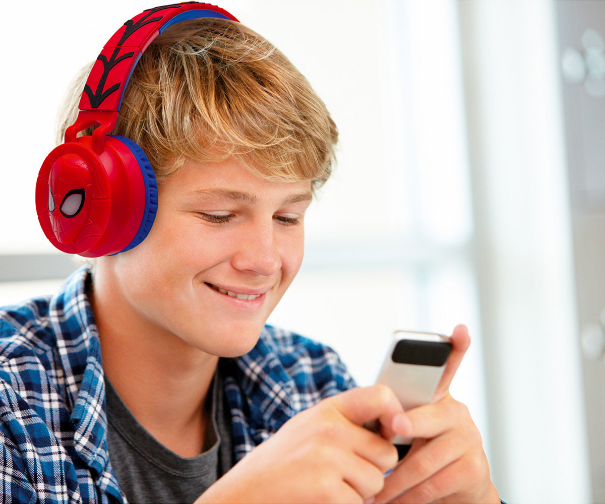 Детски Bluetooth слушалки Lexibook Спайдърмен със светещ дизайн