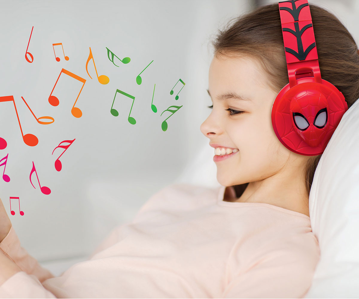 Детски Bluetooth слушалки Lexibook Спайдърмен със светещ дизайн