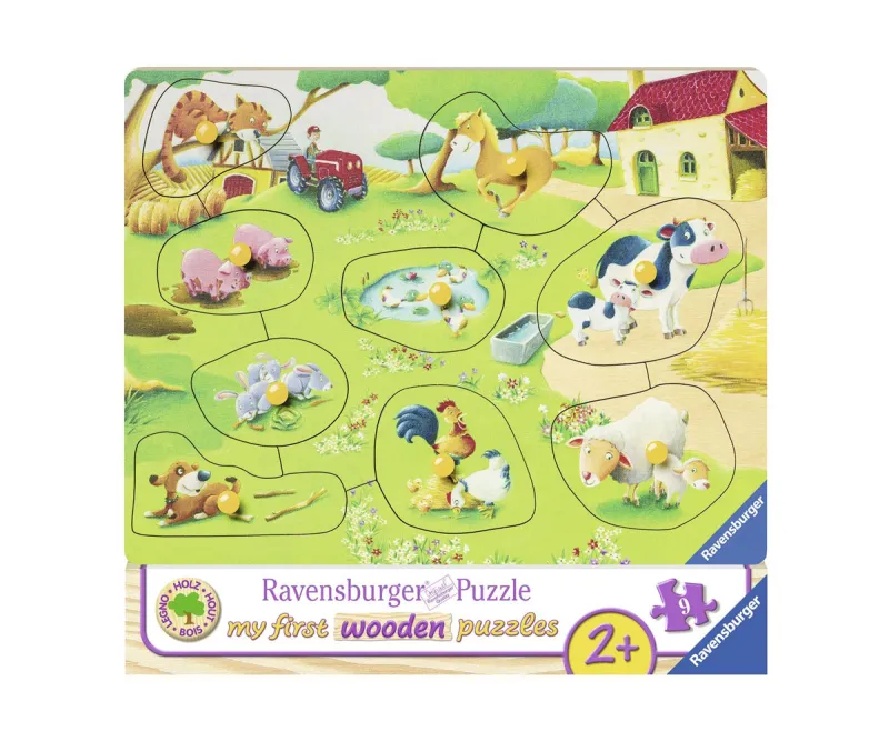 Дървен пъзел Ravensburger 03683 Ферма, 9 части
