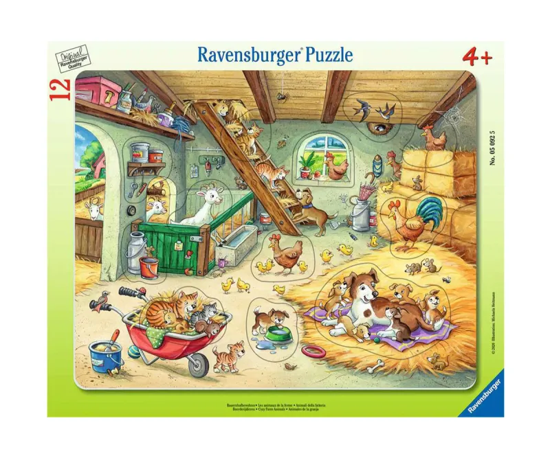 Пъзел Ravensburger 05092 Животни от фермата, 12 части
