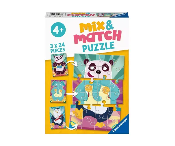 Пъзел Ravensburger Животни, 3 х 24 части