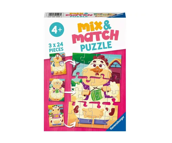 Пъзел Ravensburger Моите приятели от фермата, 3 х 24 части