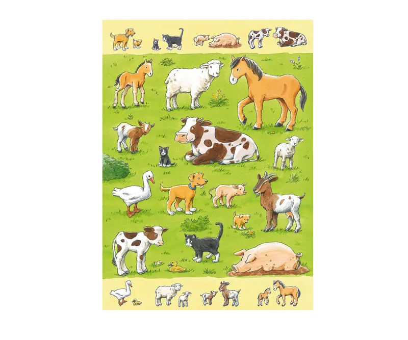 Пъзел Ravensburger 7544 Животните и техните малки, 80 части