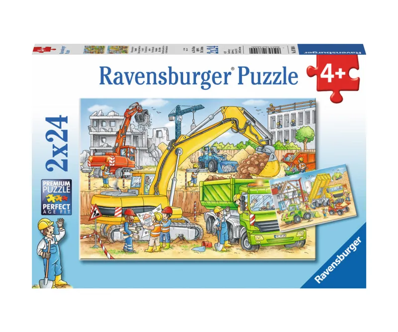 Пъзел Ravensburger 07800 Строителни машини в Бауст, 2 х 24 части