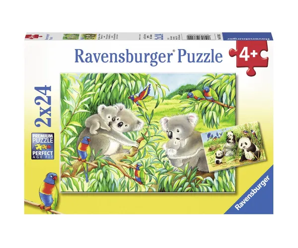 Пъзел Ravensburger 07820 Коали и панди, 2 х 24 части