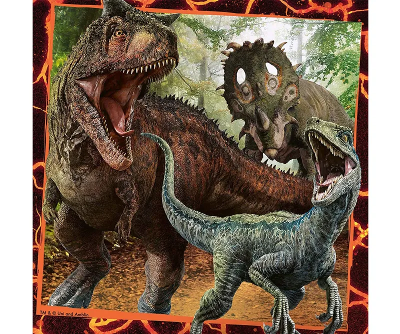 Пъзел Ravensburger 08054 Jurassic World Инстинкт за лов, 3 х 49 части