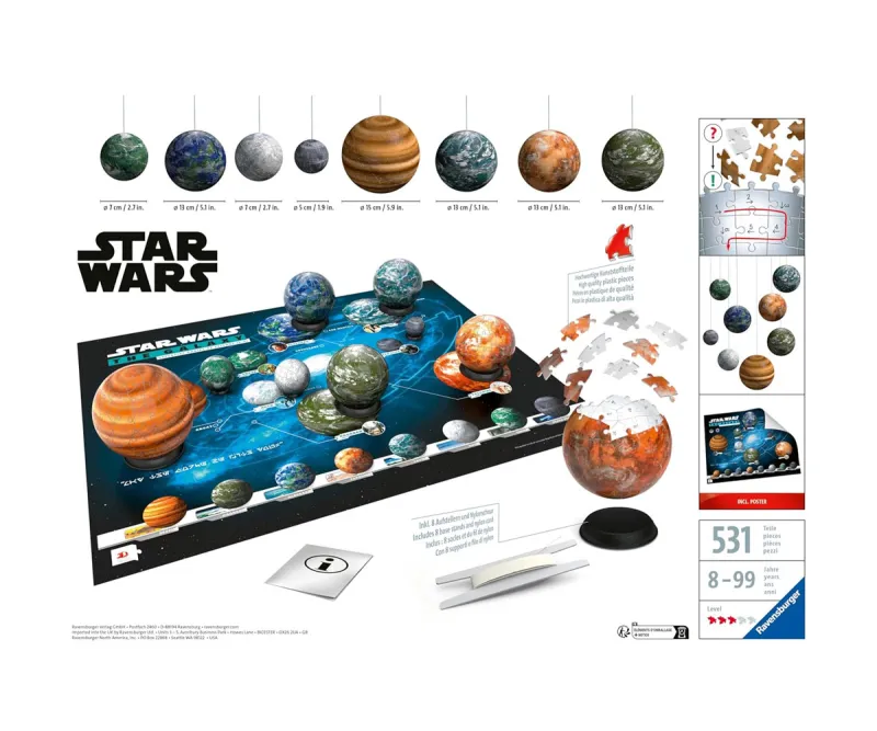 3D пъзел Ravensburger 531 части – Star Wars: Небесни тела