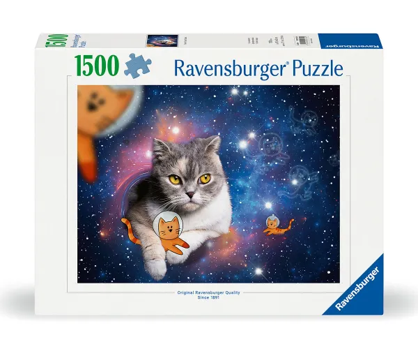 Пъзел Ravensburger 1 500 части Котки в космоса