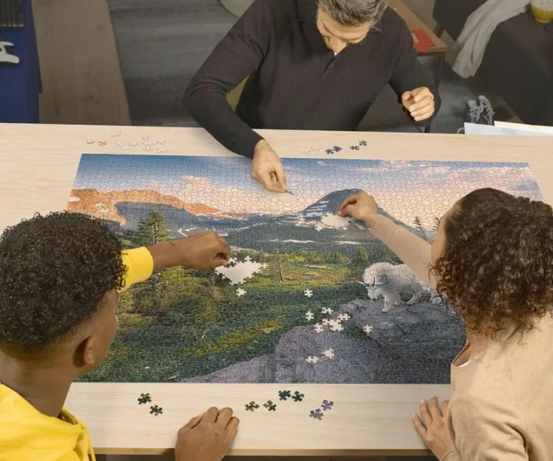 Пъзел Ravensburger 3 000 части Алпийска коза с бебе