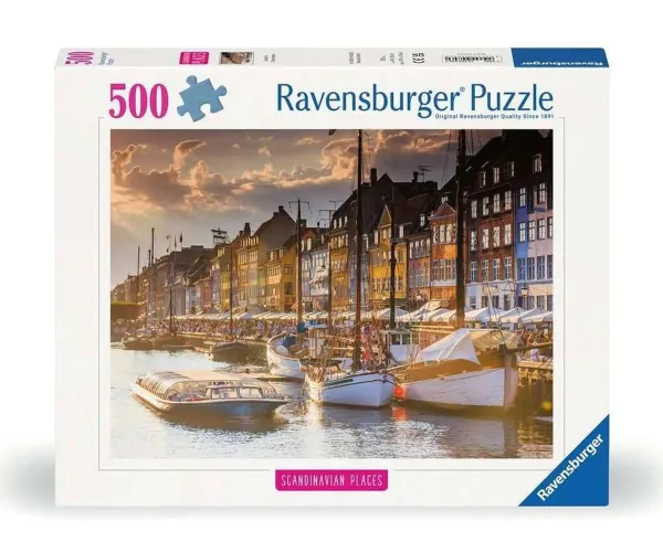 Пъзел Ravensburger 12000846 Залез в Копенхаген, 500 части