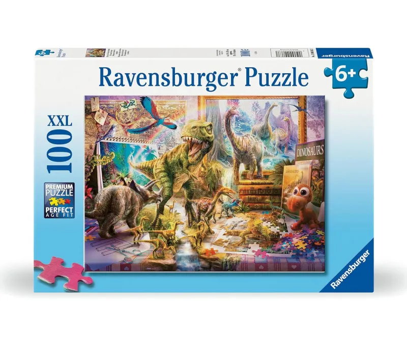 Пъзел Ravensburger 12000863 Динозаврите оживяват, 100 части XXL