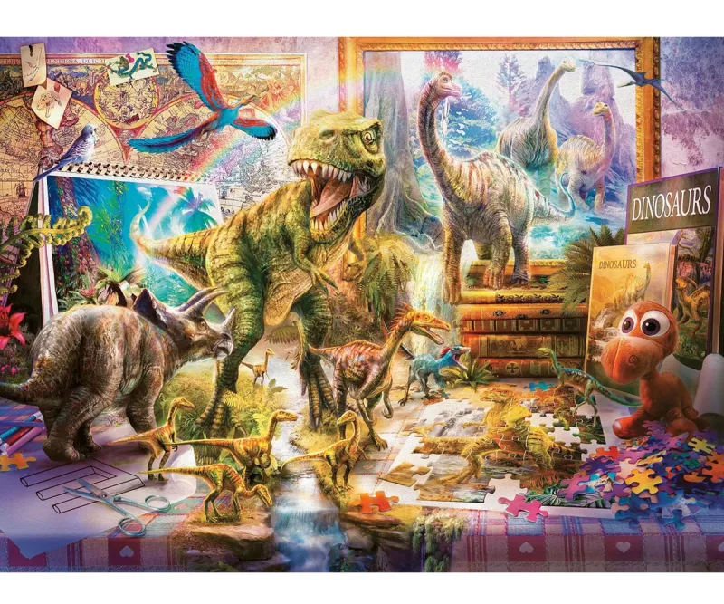 Пъзел Ravensburger 12000863 Динозаврите оживяват, 100 части XXL