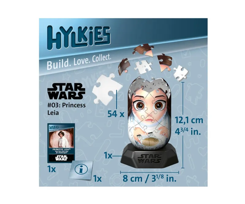 3D пъзел Ravensburger Hylkies 03 Принцеса Лея, 54 части