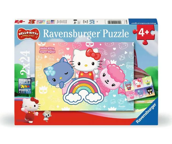 Пъзел Ravensburger Хелоу Кити – приятели, 2 x 24 части