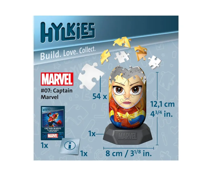 3D пъзел Ravensburger Hylkies 07 Капитан Марвел, 54 части