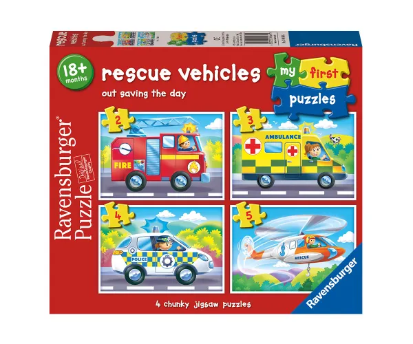 Пъзел Ravensburger Спасителни превозни средства, 2/3/4/5 части