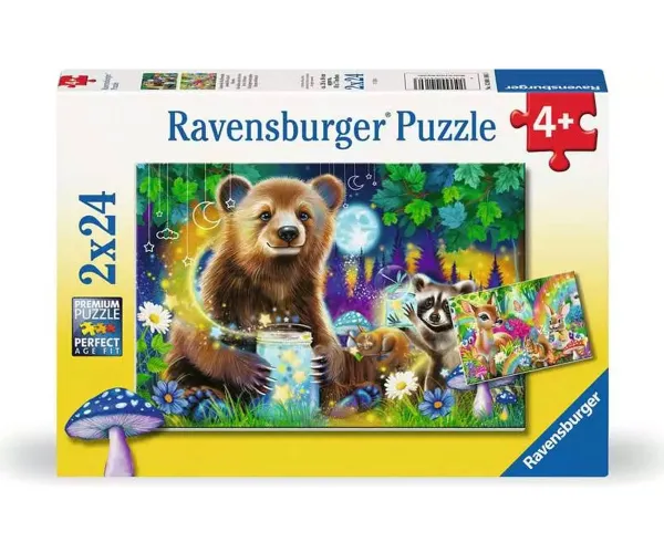 Пъзел Ravensburger Горски приятели, 2 x 24 части