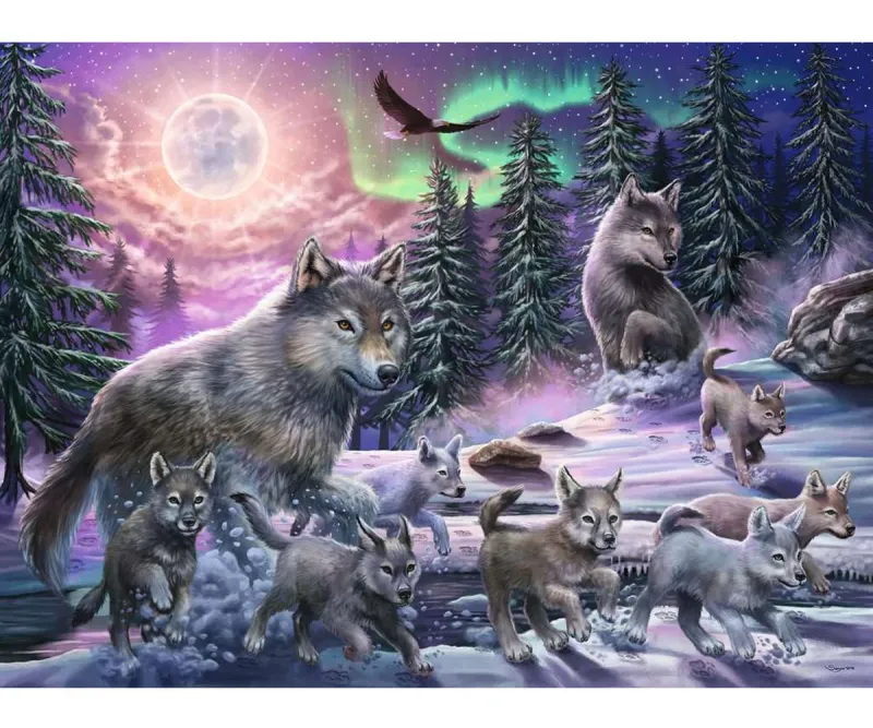 Пъзел Ravensburger 12908 Вълци от севера, 150 части XXL
