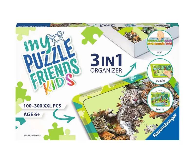 Органайзер за пъзели Ravensburger 3 в 1, зелен
