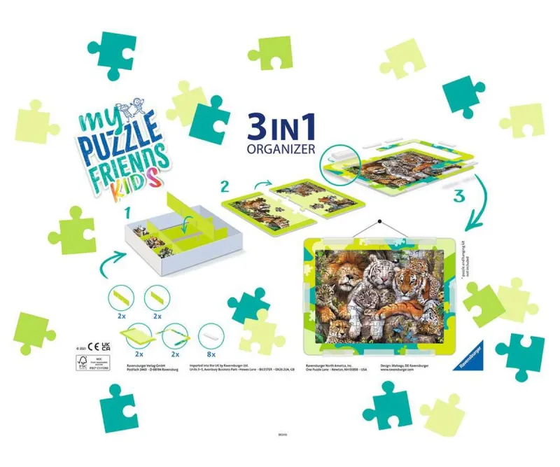 Органайзер за пъзели Ravensburger 3 в 1, зелен