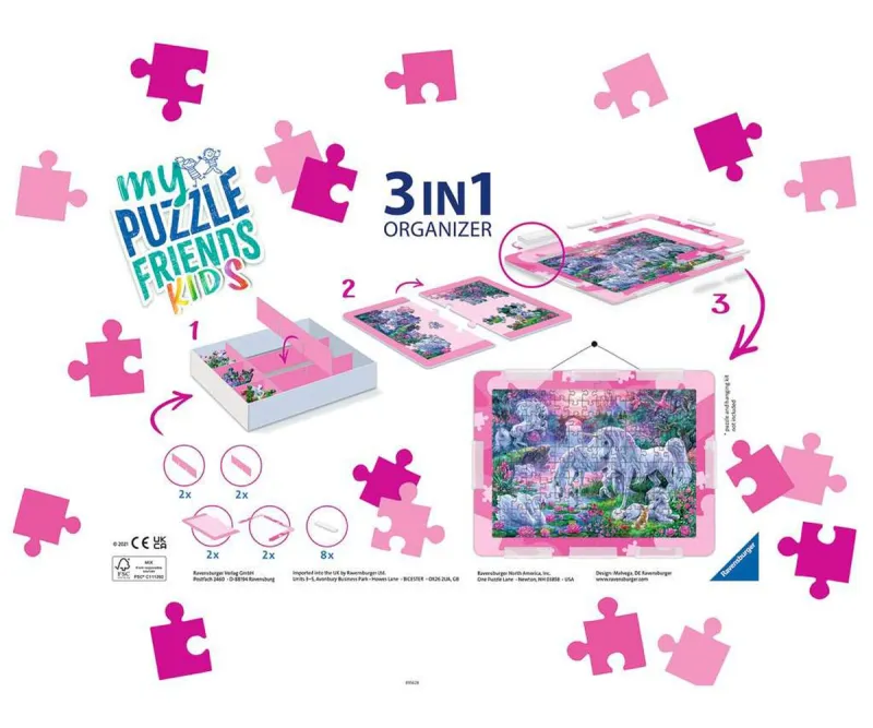 Органайзер за пъзели Ravensburger 13275 3в1, розов