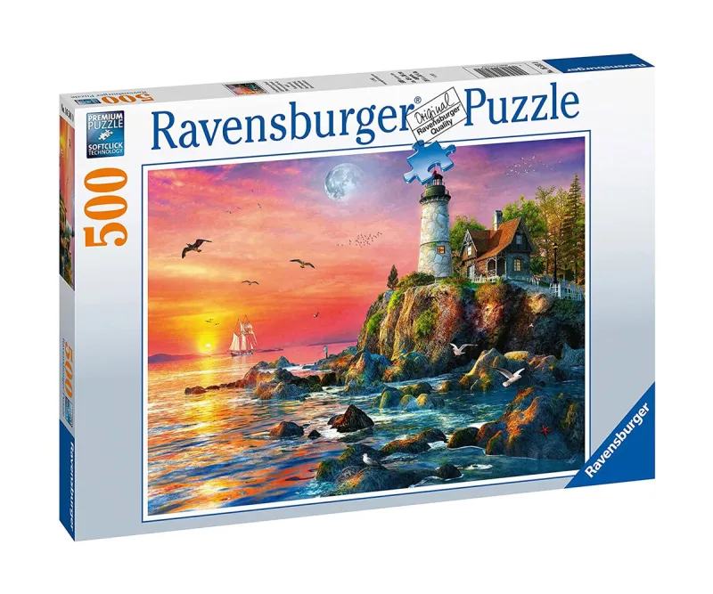 Пъзел Ravensburger 16581 Фар на залез, 500 части