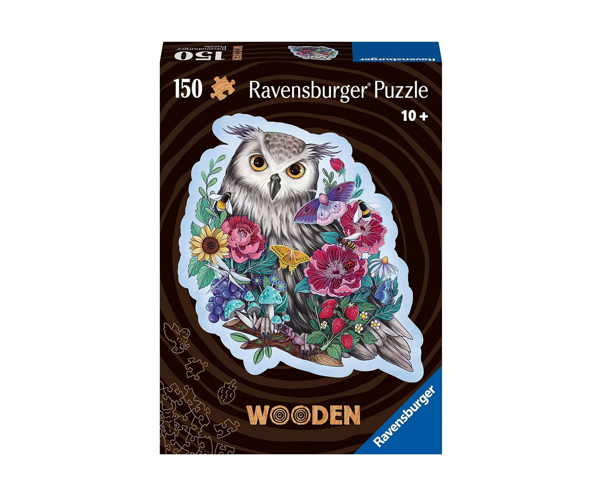 Дървен пъзел Ravensburger 150 части – Мистериозната сова