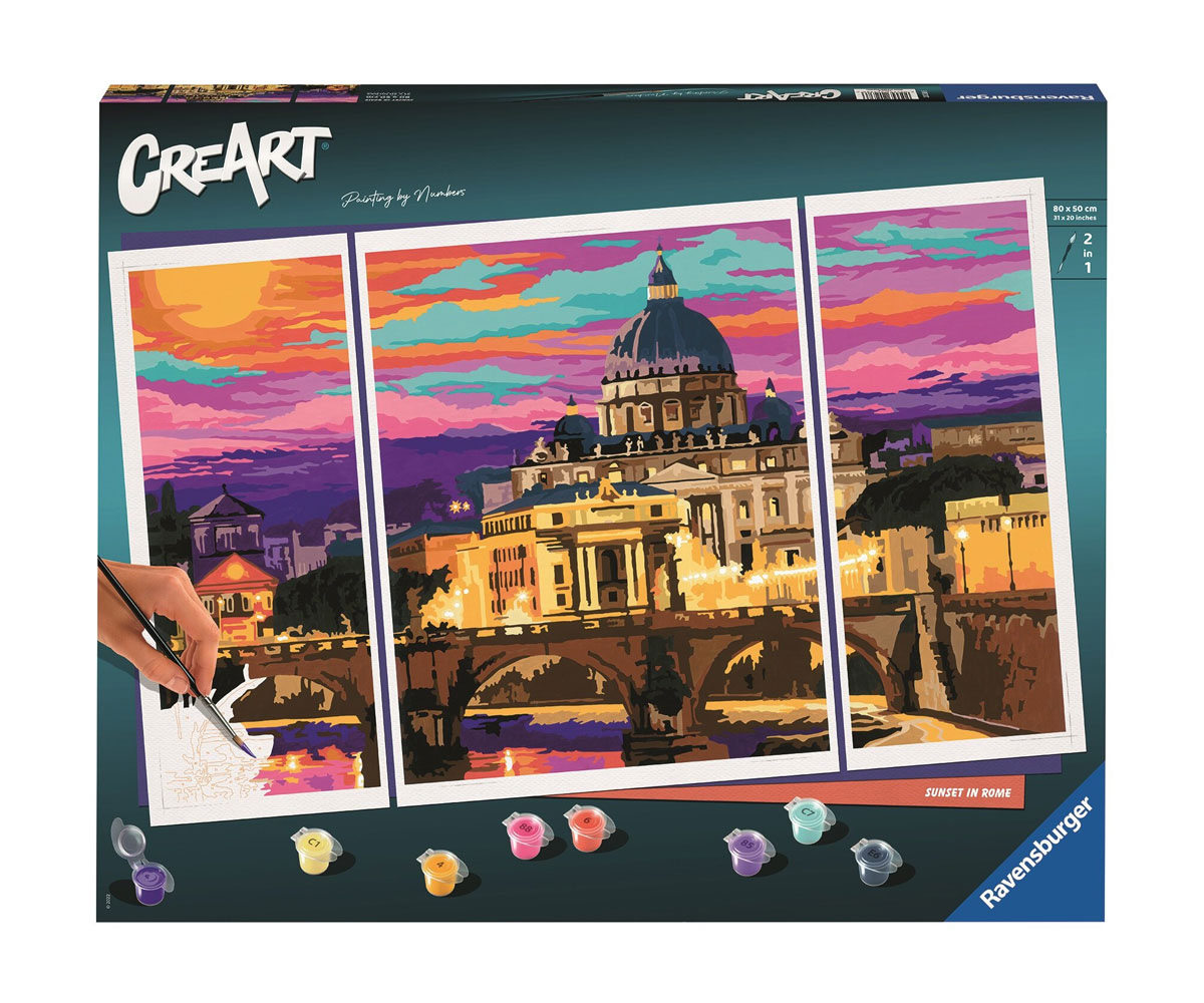 Рисуване по номера Ravensburger CreArt – Залез в Рим