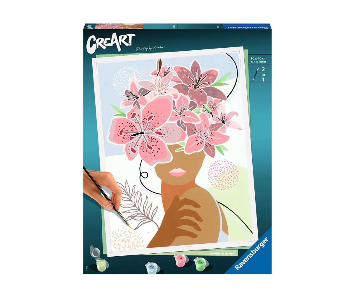 Рисуване по номера Ravensburger CreArt – Цветя в ума ми