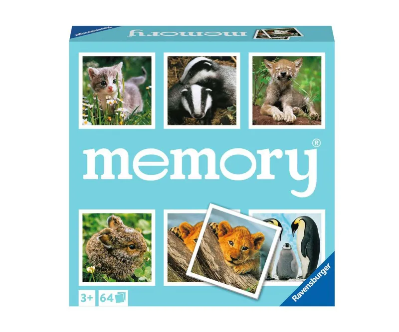 Мемори Ravensburger 20879 Бебета животни, 64 карти