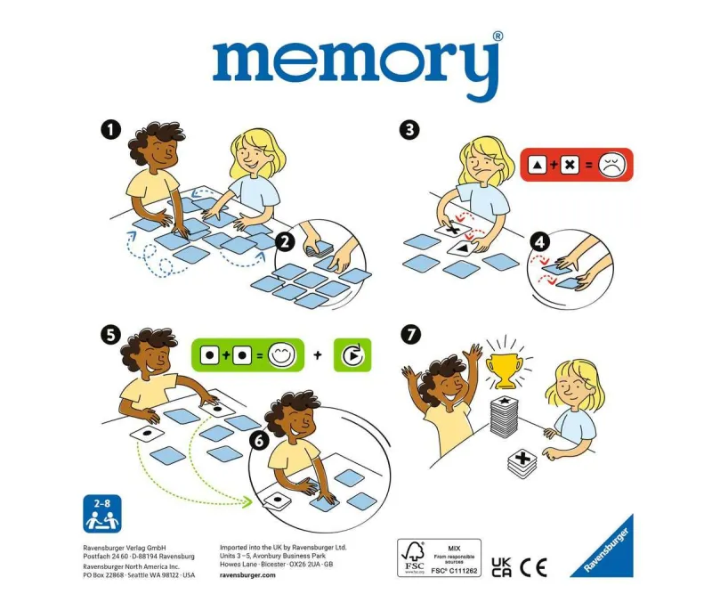 Мемори Ravensburger 20879 Бебета животни, 64 карти