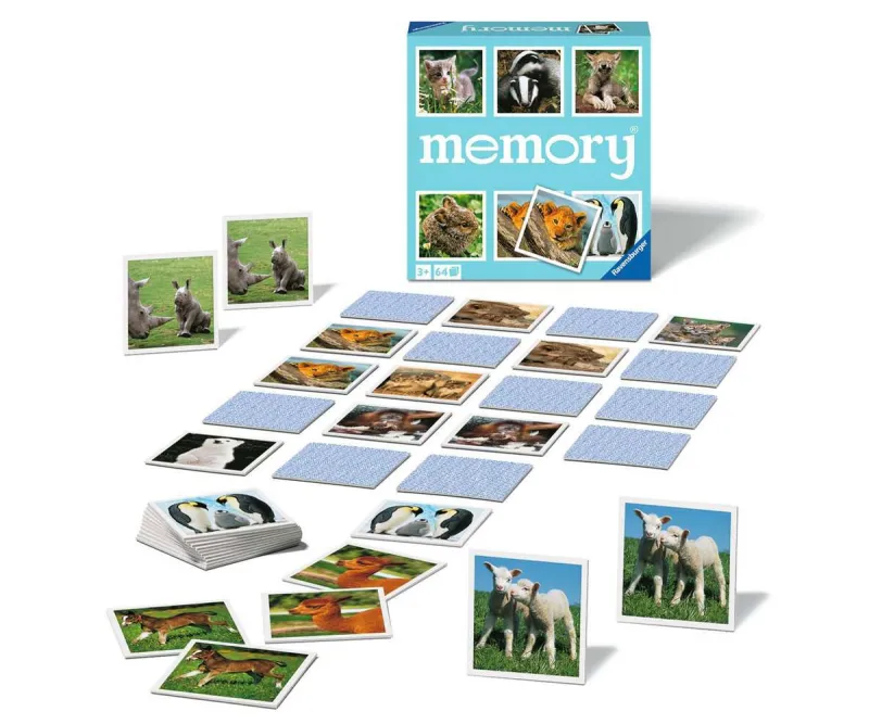 Мемори Ravensburger 20879 Бебета животни, 64 карти