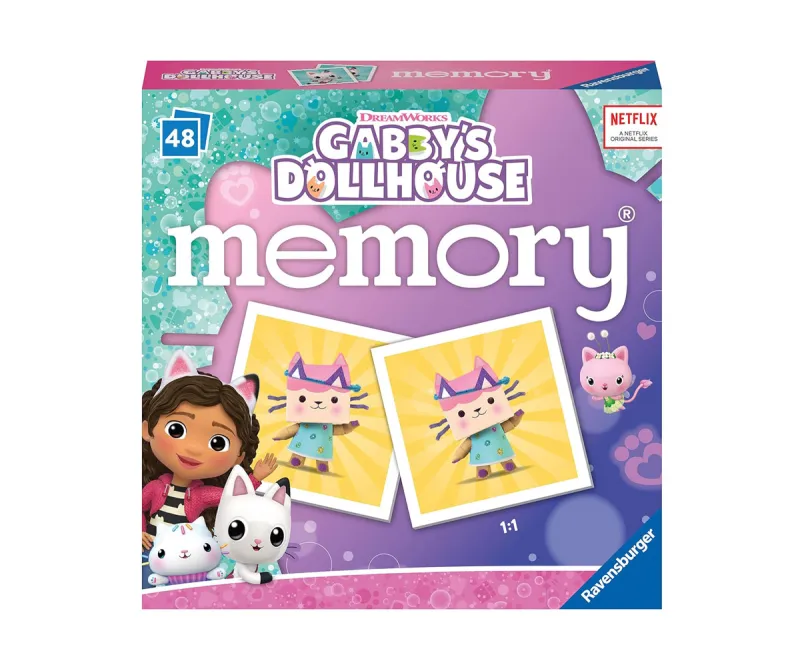 Мини мемори Ravensburger 20956 Gabby's Dollhouse, 48 карти