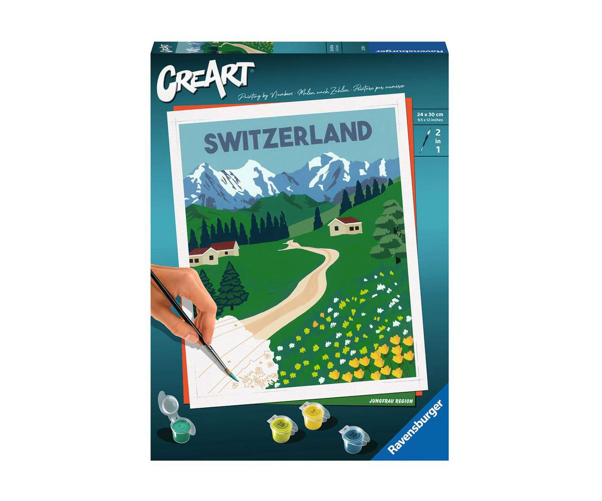 Рисуване по номера Ravensburger CreArt – Регион Юнгфрау, Швейцария