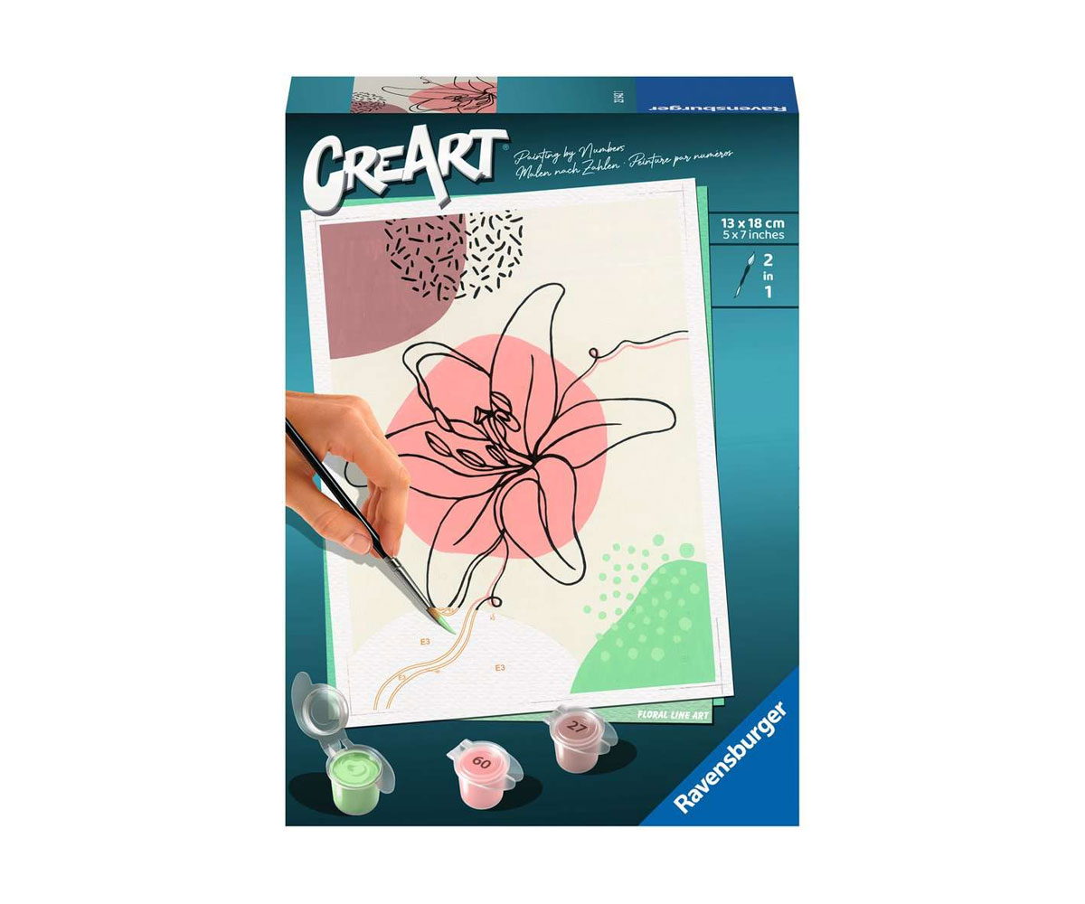 Рисуване по номера Ravensburger CreArt – Флорално изкуство, 18 x 13 см