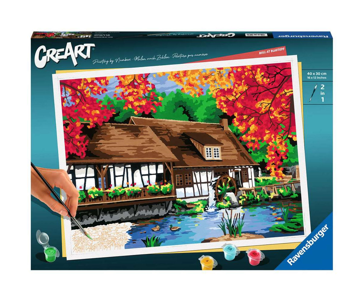 Рисуване по номера Ravensburger CreArt – Мелница в Blautopf