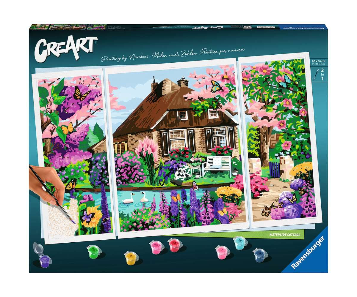Рисуване по номера Ravensburger CreArt – Крайбрежна вила, 80 х 50 см