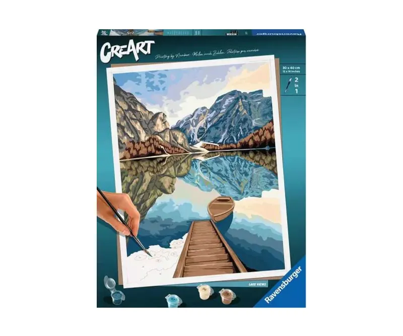 Рисуване по номера Ravensburger CreArt Изглед към езерото