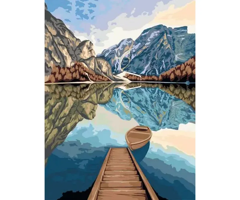 Рисуване по номера Ravensburger CreArt Изглед към езерото