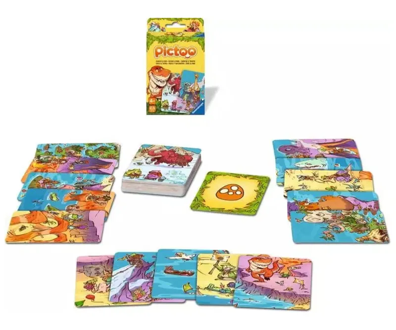 Игра с карти Ravensburger 24792 Pictoo Дино