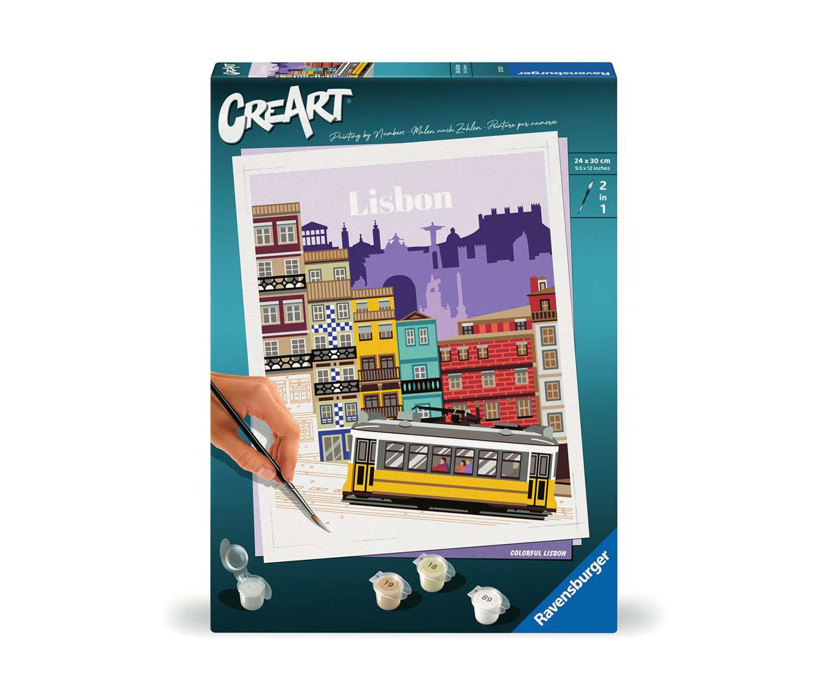 Рисуване по номера Ravensburger CreArt – Цветен Лисабон, 24 х 30 см