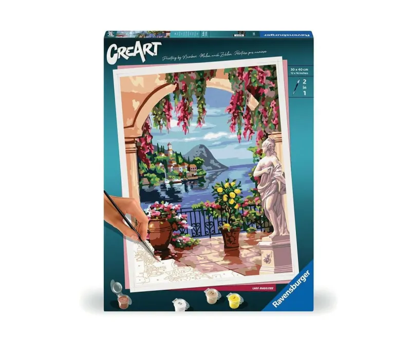 Рисуване по номера Ravensburger CreArt Езеро Маджоре, 30 x 40 см