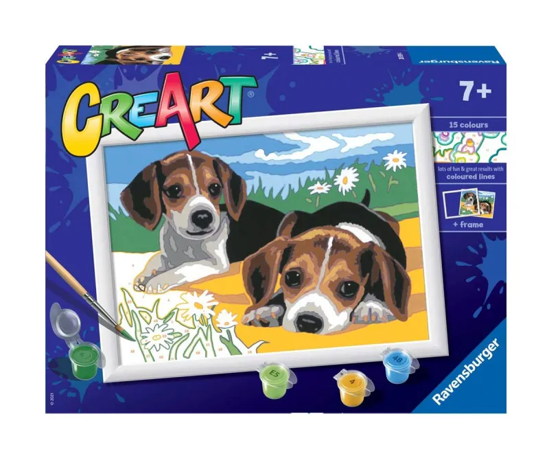 Рисуване по номера CreArt Ravensburger Кученце Джак Ръсел