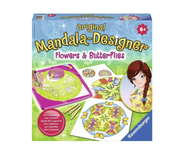 Рисувателна игра Мандала дизайнер Ravensburger Цветя и пеперуди