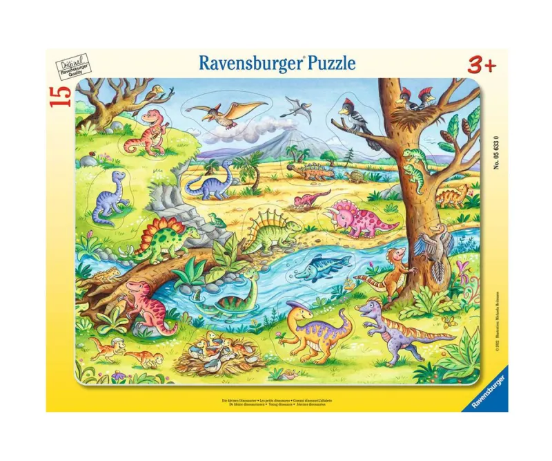 Пъзел Ravensburger Малките динозаври, 15 части