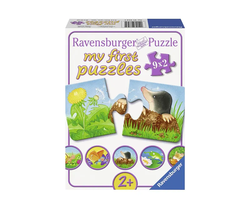 Моят първи пъзел Ravensburger Животни в градината, 9 x 2 части